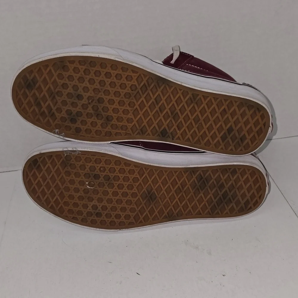 Vans SK8-Hi Sneakers Color Burgundy Canvas Suede Mens Size 9 Womens Size 10.5